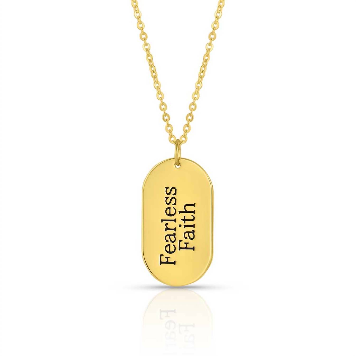 New Montana Silversmiths Womens Fearless Faith Rounded Dogtag Necklace In Gold 55$
